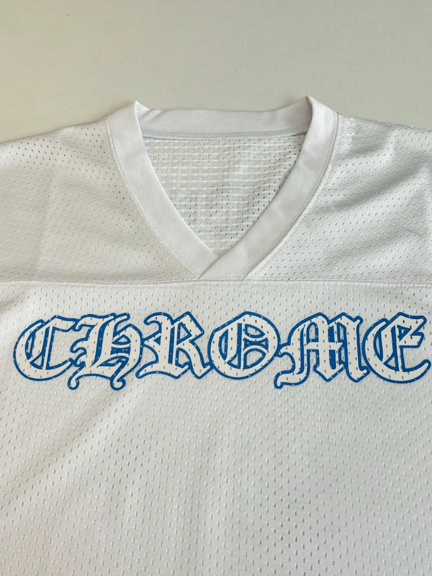 P350 Chrome Heart*/Chrome Heart Sanskrit printed mesh hockey long sleeves YB open plate Fixed dyeing color The highest version on the market The fabric is made of high-density 100D bird's eye cloth Double-sided mesh positioning is very time-consuming The cost of labor loss is very high Non-market single-layer thin transparent bottom junk Goods for both men and women OS version Size: S/M/L